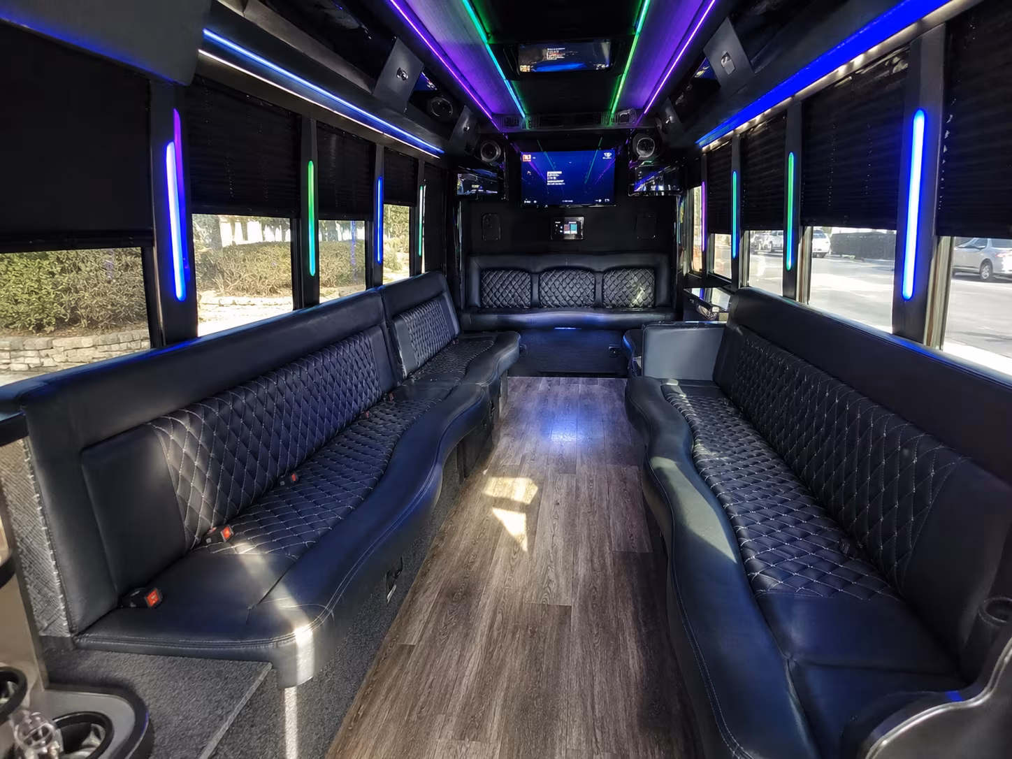 west palm beach 15 passenger party bus interior