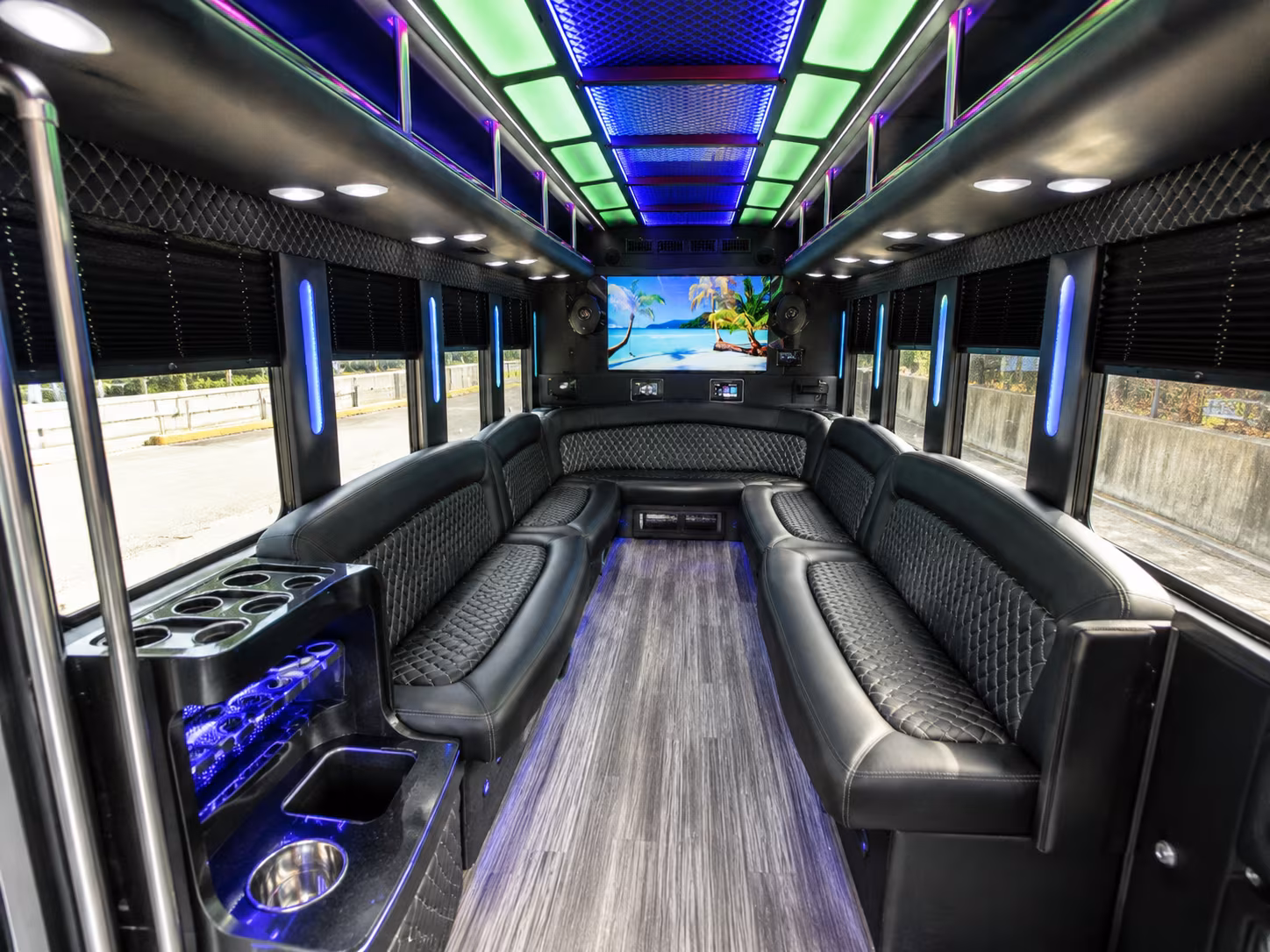 west palm beach 18 passenger party bus inside