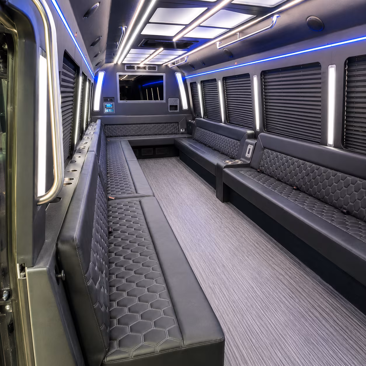 west palm beach 40 passenger party bus interior