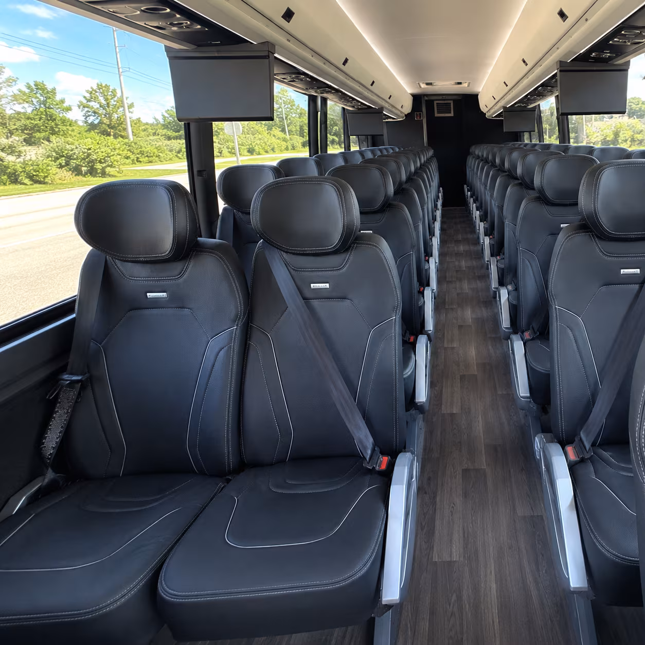 west palm beach 47 passenger charter bus inside
