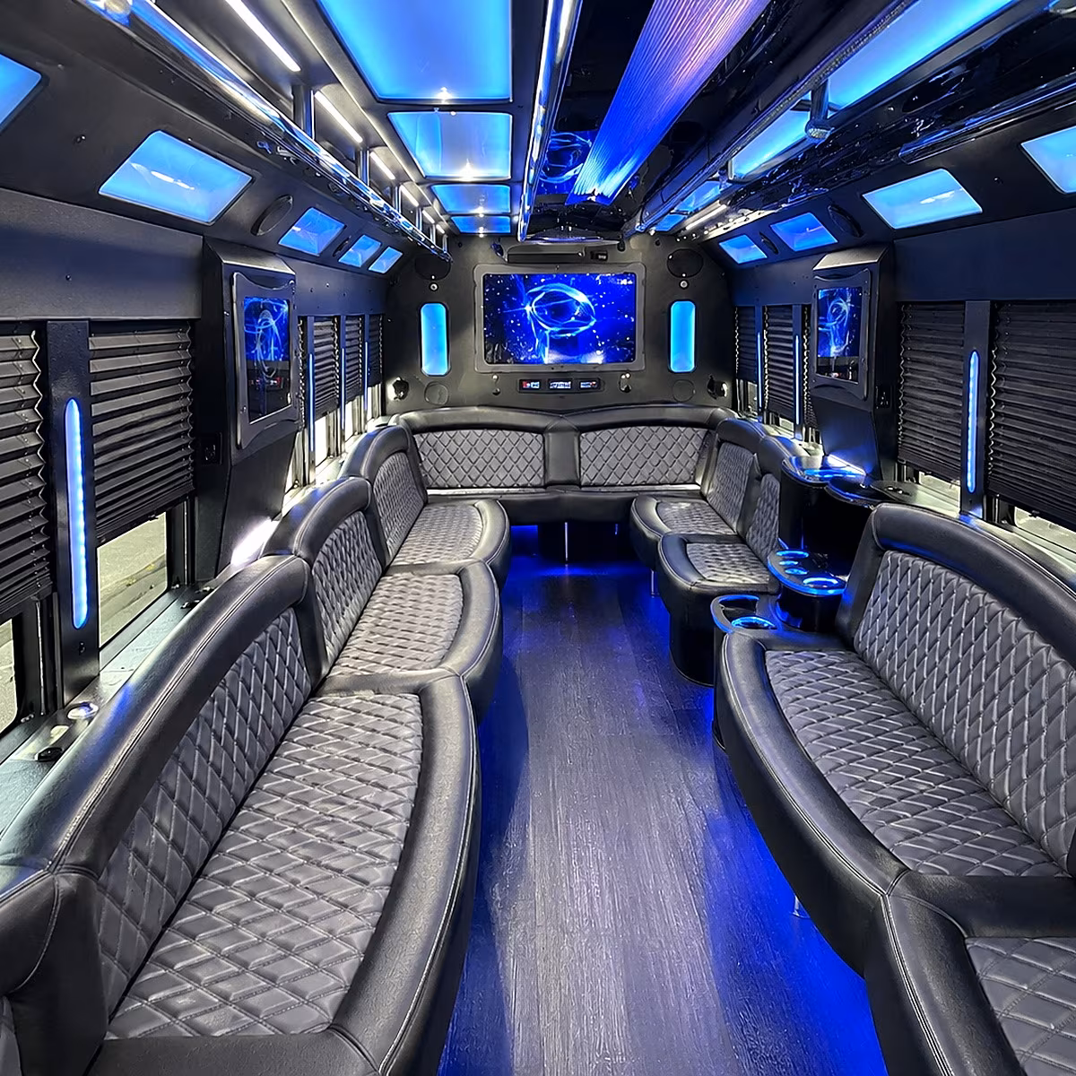 west palm beach 50 passenger party bus interior